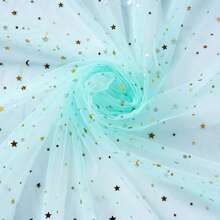 1pc Star & Moon Hexagonal Tulle Fabric, Handmade DIY Headpiece, Clothing, Dress, Flower Packaging, Soft Tulle