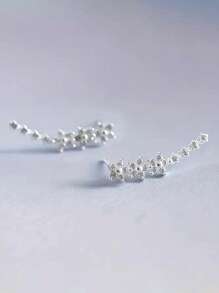 1 Paar Mode 925 Sterling Silber Kubikzirkonia Ohrstecker Party Schmuck als Muttertagsgeschenk Edler Schmuck