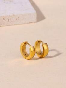 1 对简约时尚不锈钢耳环适合男士日常佩戴