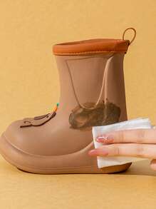 1 par de botas de lluvia antideslizantes y livianas para niños, adecuadas para niños y niñas pequeños