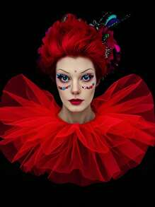 1 件黑色网状荷叶边可拆卸吸血鬼项圈，文艺复兴时期服装配饰 - 彩色 - 查看 4