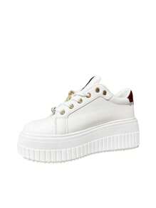 Baskets compensées légères et décontractées, chaussures décontractées, chaussures de sport, chaussures légères pour femmes - Rouge - Voir 3
