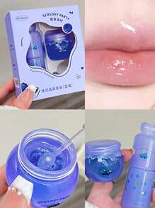 补水水晶保湿唇膜保湿淡化唇纹补水日夜睡眠唇油唇部护理 - 彩色 - 查看 12