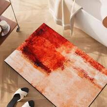1pc Abstract Pattern Printed Anti-Slip Diatomite Kitchen Rug, 3D Printed Rectangular Carpet Suitable For Living Room, Bedroom, Hallway, Bathroom, Laundry Room - Polyester Carpet For Indoor Outdoor Home Decor