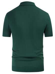Maglione a maniche corte con bottoni, colletto polo a righe, casual, adatto a primavera/estate, per uso quotidiano, attività all'aperto, streetwear, feste, vestibilità classica, stile elegante, girocollo, leggero, abbigliamento versatile, vestibilità regolare, cardigan a maniche corte per uomo