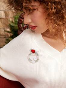 Fashionable Faux Pearl Rhinestone Shell Snake Brooch For Women Animal Brooch Dress Suit Pin Accessories Party Banquet Gift - Snake - View 7