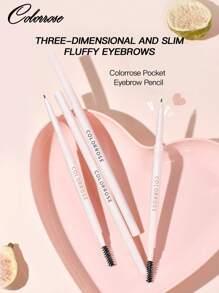 COLORROSE Double Head Brow Pencil, 0.1cm Ultra Fine Eyebrow Pen, Light And Smooth, Long-Lasting , Anti-Oil, Waterproof And Sweatproof, Tea Brown Color