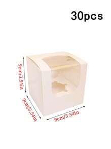10pcs/20pcs/30pcs Paper Cupcake Boxes, Single Cupcake Containers, Portable Cupcake Stands, Suitable For Bakeries, Weddings, Parties, Gifts