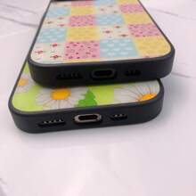 Splicing 1pc Ins Style Floral Tulip Silicone Lens Cover Protection Case Compatible With IPhone - Multicolor - View 4