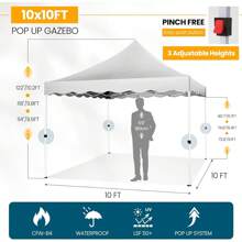 COBIZI Gazebo plegable impermeable de 3 x 3 pulgadas con 4 sacos de arena, bolsa de transporte, fácil instalación, plegable, portátil, para jardín al aire libre, fiestas, festivales y mercados, color negro.