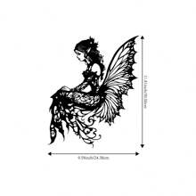 1 pièce sculpture murale en métal de style art déco représentant une fée - décoration murale pour jardin et patio, art mural en silhouette de fer pour salon, balcon, espaces extérieurs