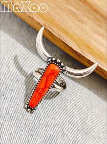 طقم مجوهرات مكون من قلادة وخاتم وأقراط بتصميم غربي عتيق مخصص للنساء، متعدد الألوان لتناسب أي إطلالة