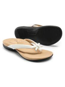 Women's Low Wedge Flip Flops Bow Knot Arch Support Orthopedic Thong Slides Sandals Comfortable Dress Walking Summer Vacation Sandals Shoes - 白色 - 查看 1
