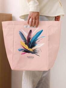 1 Rectangular Storage Basket With Interest Print Pattern, Foldable Box With Handle, Dirty Clothes Basket, Suitable For Living Room And Kitchen Clutter, Ideal For Organizing Socks And Accessories Home Bedroom Clothes Storage Organizer Closet Organization And Storage - Multicolor - View 7