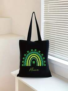 1pc Customizable Tote Bag For Women,Customizable Name Summer Beach Bag,Crossbody Bags For Women, Travel Accessories,St Patricks Day Canvas Tote,Mother's Day Gift,Graduation Gift, Custom Shoulder Bag,Gifts For Her,Suitable For Beach, Road Trip, Back To School, Daily Use -Gift For Travel Enthusiasts Students,Personalized Tote Bag Bridesmaid Gifts Bridal Party,Easter,Gift Bag, Birthday Gifts,Teachers ' Day,Girlfriend And Wife - Multicolor - View 7