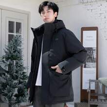 New Balance 男士时尚运动休闲简约舒适保暖防风连帽羽绒服 AMJ44305BK - 黑色 - 查看 9