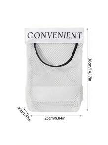 3 Packs Kitchen Trash Bag Storage Bags Wall Mounted Large Capacity Plastic Bag Storage Net Polyester Hanging Storage Net Bags For Bathroom, Kitchen, Hotel And College Dormitory, Space Saving Bedside Storage Bags, Socks Storage Bags, Small Car Mesh Bags - White - View 4
