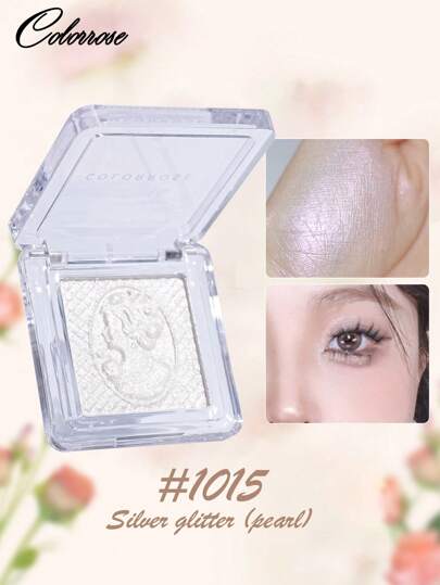 COLORROSE 1.8g Single Color Face Powder Highlighter, Shimmer, Brighten Face & Eye Bags & Eye Corners, Flash Highlighter Palette, Glossy Glitter Highlight, Natural Shiny Highlight, Makeup Illuminator, Light, Smooth, Facial Beauty Cosmetic Makeup