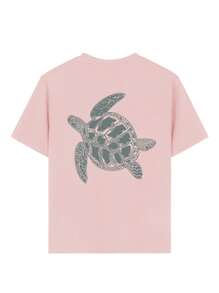 A Piece Of Girl Big Children Casual Printed Round Neck Pullover Short-Sleeved T-Shirt For Summer Students Young Children's Clothing - Swimming Turtle Art Style T-Shirt Stimulates Imagination And Self-Expression!Kids Clothes Girls Graphic Tees Summer Tops Tween Girl Clothes