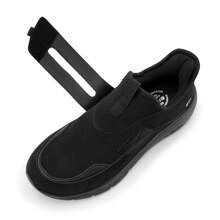 FitVille Women's Lightweight Walking Shoes Wide Fit Fashion Trainers Adjustable Comfortable Sneakers - Black - View 4