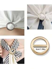 3 pièces/set Pinces à foulard en métal multifonctionnel - accessoire mode élégant, pinces de fixation polyvalentes pour sécuriser les manches courtes ou les chemises, convient pour les foulards, les t-shirts et les ceintures, adapté à toute occasion