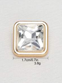 8 pièces/set Boutons carrés en métal avec faux cristaux et pierres précieuses, polyvalents pour chemises, cardigans, pulls, vestes, décoration, artisanat DIY, couture, bijoux, sacs