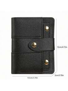 Women's Large Capacity Snap Fastener Coin Purse Foldable Multi-Function Clutch Bag With Multiple Zippers & Card Slots For Women Wallet Mini Wallet Purse Wallet Small Wallet - Black - View 8