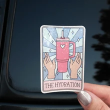 Der Hydration Tarotkarten Aufkleber, Klebstoff Aufkleber für Auto, Laptop, Fenster, Tür, Kühlschrank, Wasserflasche - Motivierender Vinyl Aufkleber,Schulmaterial - Verschiedenfarbig - Übersicht 2