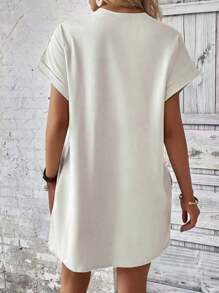 Women's Round Neck Short Sleeve Midi Dress With Cow Head Print