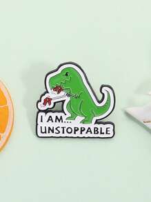 1 件 I AM UNSTOPPABLE 绿色恐龙胸针创意卡通动物徽章包包服装配饰赠送朋友日常珠宝配饰 - 綠色 - 查看 5