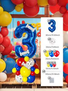 Set de 25 piezas que incluye: Globos con números del 0 al 9 de 32" en rojo/azul/dorado/rosa, Globos de látex con diseño de pata de perro de 12", Globos de látex mixtos de 10" en rojo, amarillo y azul, y Globos largos blancos con forma de hueso de perro. Adecuado para cumpleaños, aniversarios y eventos celebrativos. - Multicolor - Ver 36