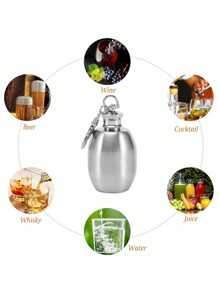 不锈钢户外便携式钥匙扣液体瓶，适合喝咖啡、牛奶、饮料、露营、节日派对、圣诞节情人节情侣礼物