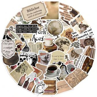 50pcs Dark Aesthetic Stickers - DIY Handbooks, Notebook Decoration Essential Sticker Pack Diary, Laptop, - HD Printed Pattern - Durable Vinyl Decal Scrapbook - High Stick Design Is Not Easy To Fall Off