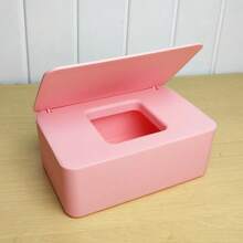 1pc Solid Color Minimalist Style Large Capacity Wet Wipe Box, Tissue Box For Storing Face Mask & Disposable Gloves