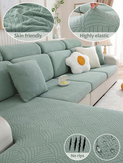 1pc Solid Color Fleece Sofa Slipcover With Hood, All-Season Anti-Scratch Elastic Non-Slip Sofa Cover, Full Coverage Sofa Protector, Suitable For Living Room Sofa, Fit L-Shaped Sofa And 1/2/3/4 Seater Sofa