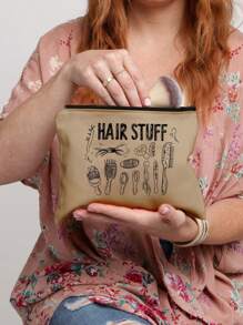 [Organizador de pelo versátil y elegante de lienzo] Organizador esencial: estampado de accesorios para el cabello, organizador de accesorios para el cabello de lienzo elegante con estampado de moda, perfecto para lazos para el cabello, pinzas, diademas, bolso versátil para cosméticos - perfecto para viajes y regalos para damas de honor. Un bolso adecuado para almacenar artículos personales, accesorios para el cabello, bandas de goma, muy adecuado para regalar a tu mejor amiga, hermana, un artículo ideal para graduación, regalos de cumpleaños.