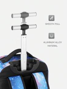 High Quality Multi-Function Rolling Backpack, With Retractable Handle, Large Capacity, Multi-Compartment Design, Quiet Wheels, Oxford Cloth Material, Suitable For Business Travel And Daily Use - Multicolor - View 10