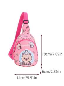 Capybara Pattern Kids Waist Bag, Cartoon Fashion Girls Mini Chest Bag, Casual Sling Crossbody Bag For Boys Toddler, Lightweight