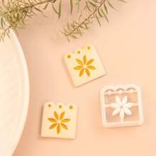 1pc Tatoo Clay Cutters, Square Polymer Clay Cutters, Flower Clay Earring Cutters, Geometry Clay Cutter Set