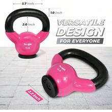Pesas rusas con base de goma, set de pesas rusas para mujeres, pesas rusas para entrenamiento de fuerza (4.5-29.5 kg) - Rosa - Ver 4