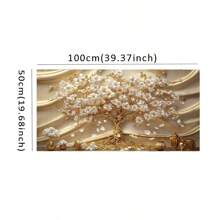 1 peça pôster botânico abstrato de flor branca, árvore dourada rica, quadros de parede modernos, pintura em tela, presente ideal para decoração de casa, decoração de quarto, itens de decoração de quarto, sem moldura, 50x100cm/19,68x39,37 polegadas