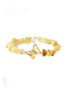 YAUKIA 1 pieza Pulsera de cristales curativos con mariposa, energía de amatista, citrino, aventurina verde, labradorita, brazalete con dije - Joyería de piedras preciosas hecha a mano para mujeres