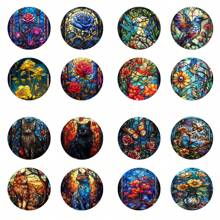 4 件套自然鲜艳的彩色鸟类和花卉图案杯垫，适用于办公室、浴室、厨房、客厅、卧室装饰、防滑桌垫 - 彩色 - 查看 3