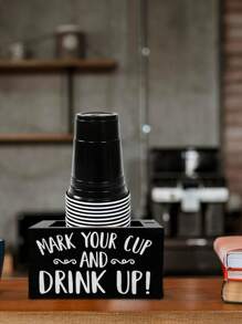 1 件质朴木质杯架、派对杯架、标记槽、储物盒、耐用且可重复使用的杯架、饮料分配器、咖啡店用品、酒吧用品、餐厅装饰、农舍用品、一次性杯子收纳架、婚礼用品、新娘送礼会礼品、1 岁生日派对装饰、婴儿送礼会用品、厨房装饰、餐厅装饰、家居装饰、适合大多数塑料杯