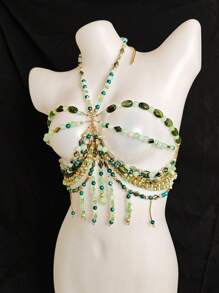 Unisex Sexy Acrylic Crystal Sequin Hollow Pendant Body Chain Necklace, Suitable For Nightclub, Party, Hotel, Carnival, Couples - 彩色 - 查看 9