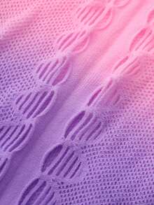 قطعة واحدة من ملابس داخلية نسائية جذابة بتدرج ألوان الأومبير ، فستان ضيق خاص بتصميم مجوف ، قماش عالي المطاطية ، مناسب للعطلات والشاطئ - متعدد الألوان - مشاهدة 5