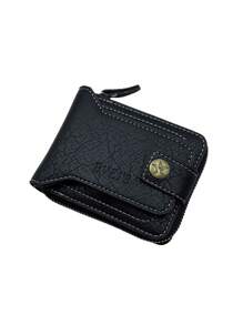 1pc, Men's Wallet, Retro PU Leather Multi Card Zipper Wallet, With 8 Card Slots And Change Pocket, Large Capacity Buckle Credit Card With Zipper, Brown,Large Capacity Multi-Card Slots,Business Casual Style,Birthday Gift,Graduation Gift,Father's Day Gift