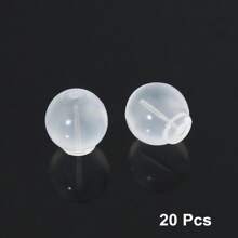 KMEOSCH 20/50/100 件舒适防水柔软耳环后盖耳环别针后盖，柔软透明耳环后盖替换件，适用于 DIY 珠宝制作配件 - 無色 - 查看 8