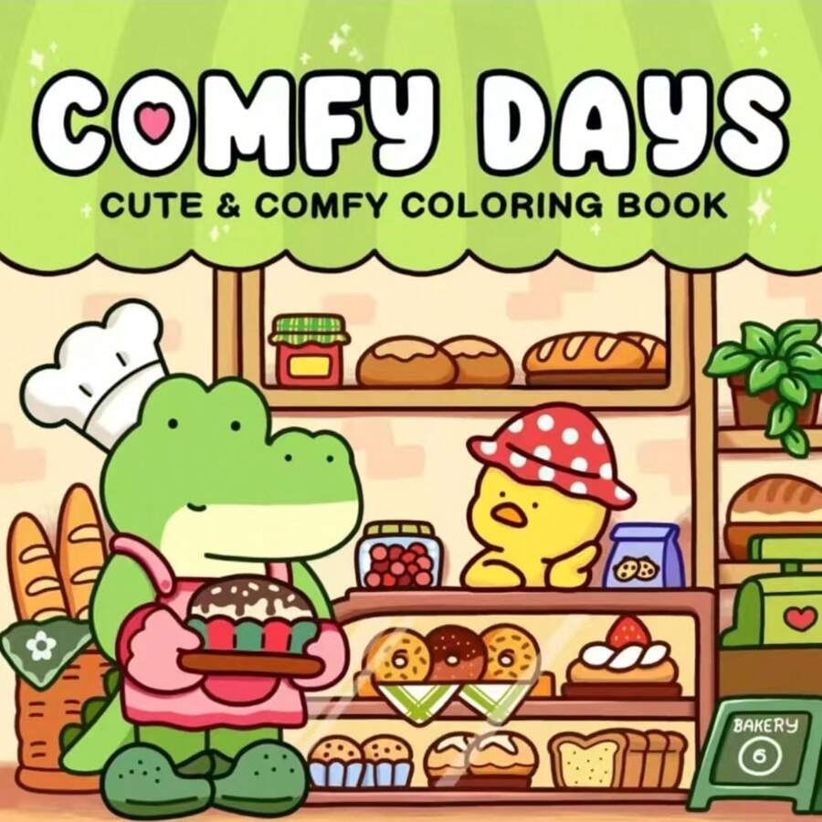 1 Comfy Days Coloring Book, A Coloring Book Specifically Designed For Adults And Teens And Students, Simple Yet Bold Design Drawing Books Featuring Cute Little Animals As Characters, Showing Comfortable Environments That Can Be Used To Relax The Mood, Exercise Concentration And Develop Color Perception,Mother's Day,Mom's Gift,Back To School,School Supplies