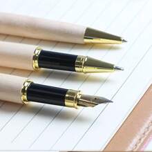 Personalized Maple Wood Pen Set, Customizable Engraved Signature Pen, Push-Button Cap, Medium Nib, Ideal Office Gift For Teachers, Anniversary, Valentine's Day - Multicolor - View 6